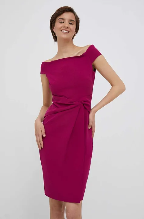 Šaty Lauren Ralph Lauren ružová farba, mini, priliehavá