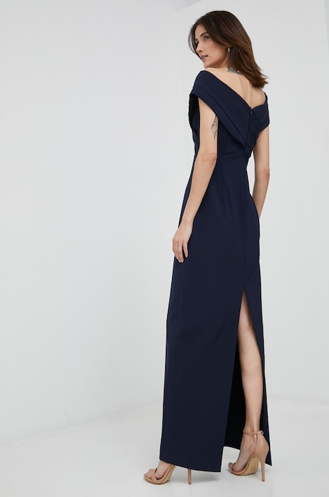 Lauren Ralph Lauren rochie culoarea bleumarin, maxi, dreaptă