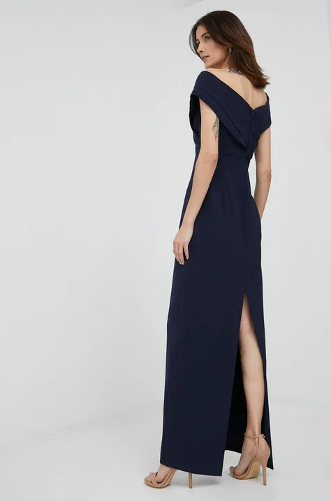 Lauren Ralph Lauren rochie culoarea albastru marin, maxi, drept