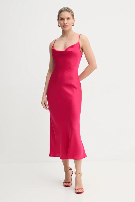 Guess rochie culoarea roz, maxi, dreaptă