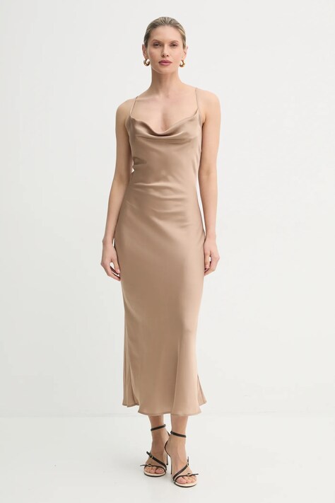 Guess rochie culoarea bej, maxi, dreaptă