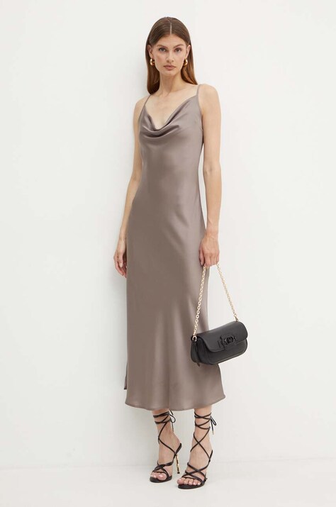 Guess rochie culoarea gri, maxi, dreaptă