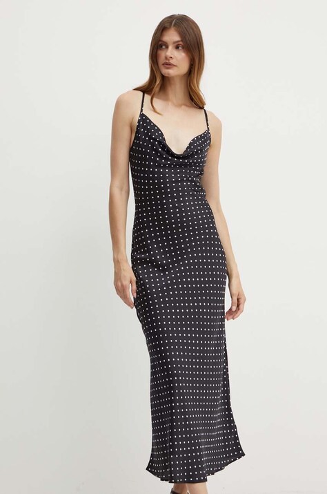 Guess rochie culoarea negru, maxi, dreaptă