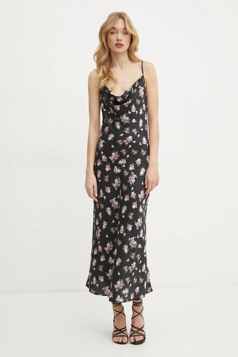 Guess rochie culoarea negru, maxi, dreaptă