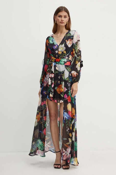 Guess rochie culoarea negru, mini, evazată