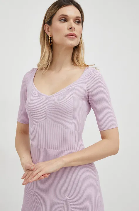 Сукня Guess колір фіолетовий mini розкльошена