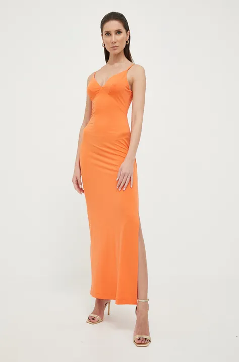 Guess rochie culoarea portocaliu, maxi, drept