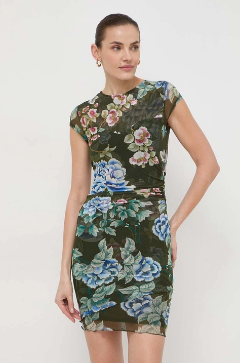 Guess rochie culoarea verde, mini, mulata