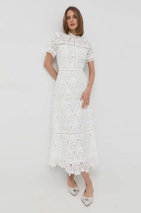 Ivy Oak sukienka kolor biały maxi prosta