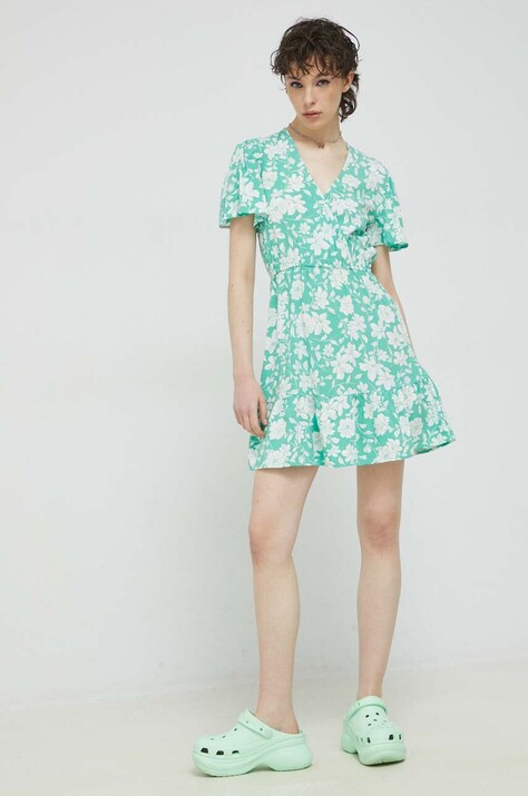 Billabong rochie culoarea verde, mini, evazată