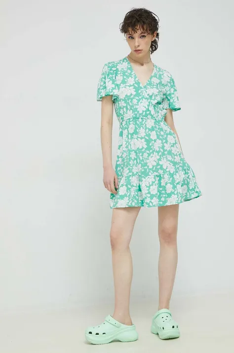 Billabong sukienka kolor zielony mini rozkloszowana
