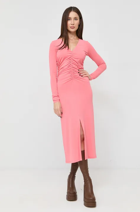 Patrizia Pepe sukienka kolor różowy maxi dopasowana