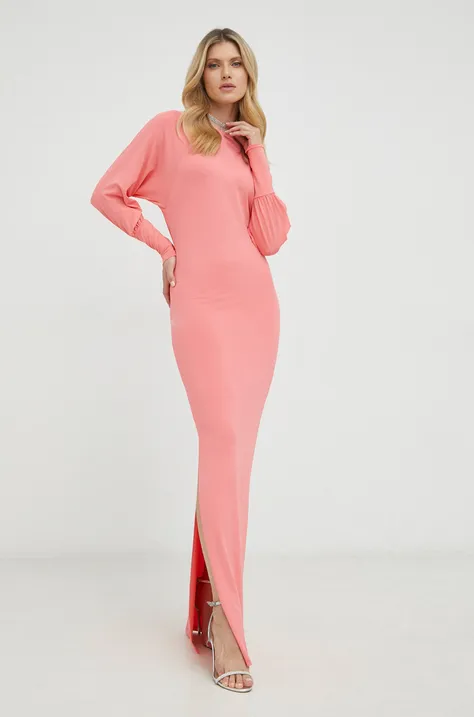 Платье Patrizia Pepe цвет розовый maxi прямое