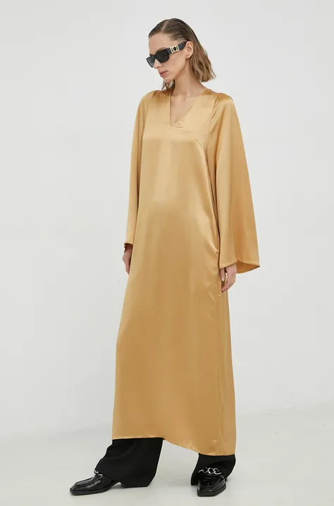 Šaty By Malene Birger Brynn žltá farba, maxi, rovný strih