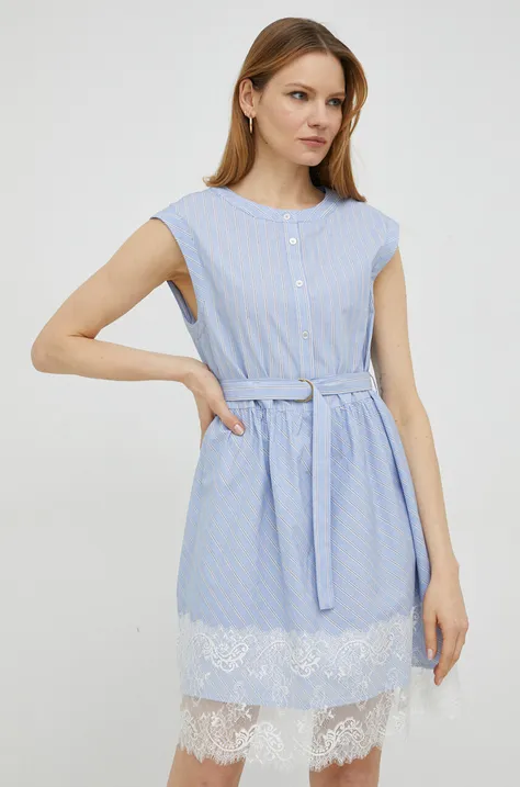 Twinset sukienka kolor niebieski mini rozkloszowana