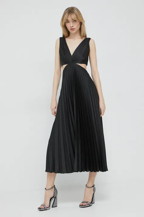 Šaty Abercrombie & Fitch čierna farba, maxi, áčkový strih
