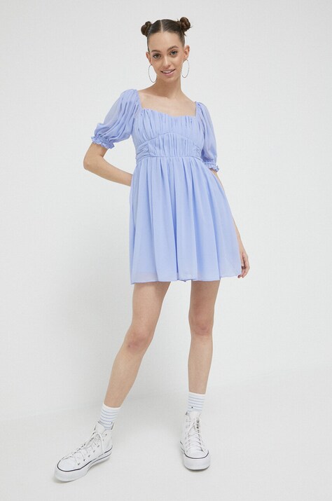 Abercrombie & Fitch rochie culoarea bleu, mini, dreaptă