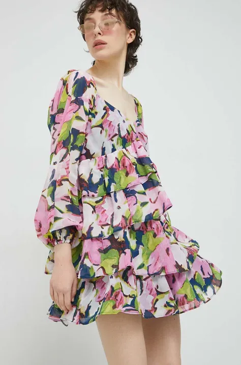 Abercrombie & Fitch sukienka kolor granatowy mini rozkloszowana