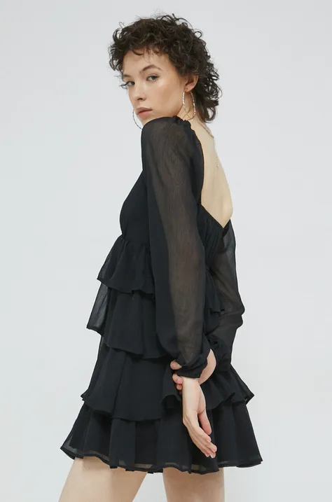 Obleka Abercrombie & Fitch črna barva