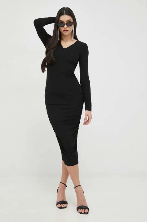 Сукня Armani Exchange колір чорний midi облягаюча