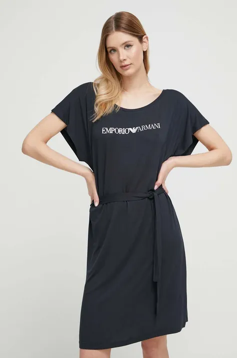 Obleka za na plažo Emporio Armani Underwear črna barva
