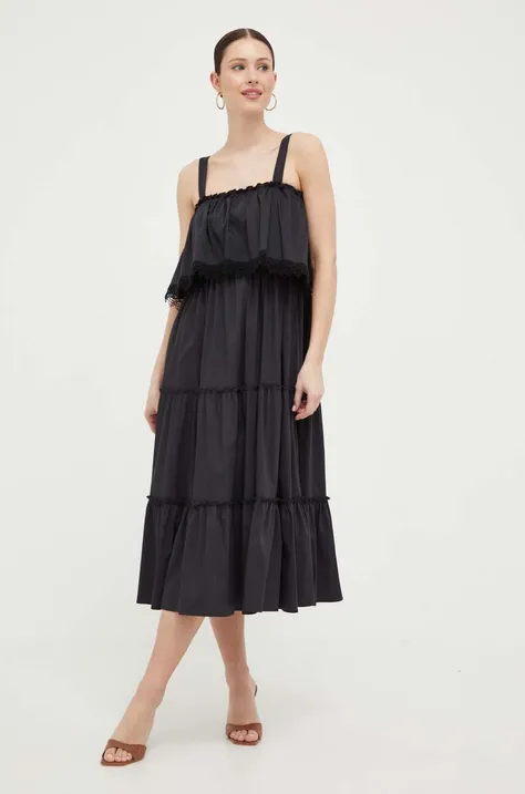 Платье Liu Jo цвет чёрный midi расклешённое