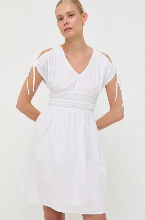 Liu Jo sukienka bawełniana kolor biały mini rozkloszowana