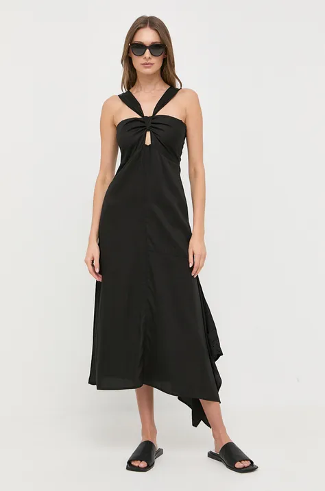 Twinset sukienka kolor czarny maxi rozkloszowana