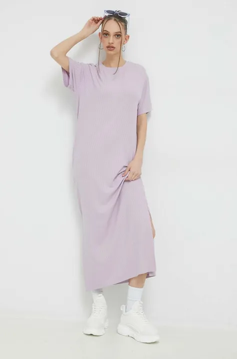 Šaty Fila fialová farba, maxi, rovný strih