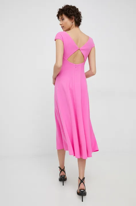 Платье Emporio Armani цвет розовый midi расклешённое