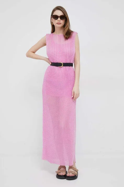 Emporio Armani sukienka kolor fioletowy maxi oversize