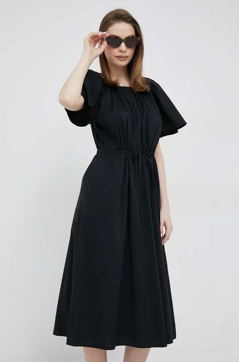 Платье Dkny цвет чёрный midi расклешённое