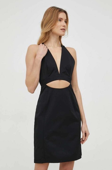 Calvin Klein Jeans rochie culoarea negru, mini, evazati