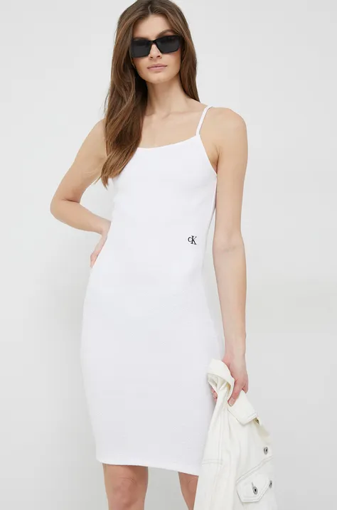 Сукня Calvin Klein Jeans колір білий mini облягаюча