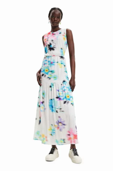 Платье Desigual цвет бежевый maxi расклешённое