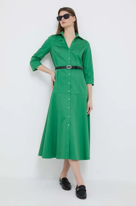 Šaty Pennyblack zelená farba, midi, áčkový strih