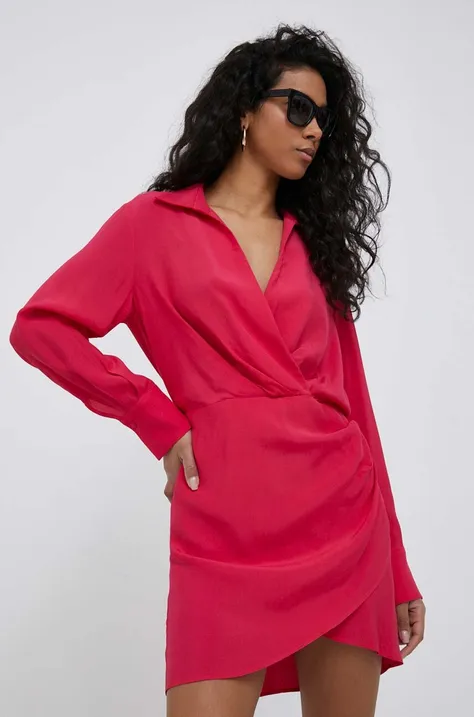 Šaty Sisley růžová barva, mini