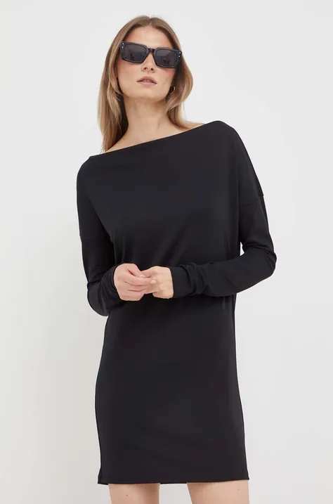 Šaty Sisley čierna farba, mini, priliehavá
