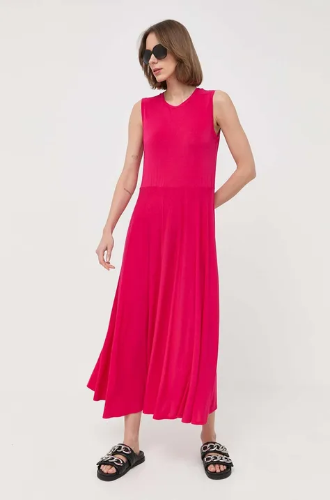 Max Mara Leisure sukienka kolor różowy midi rozkloszowana