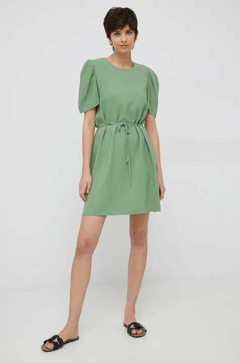 Платье United Colors of Benetton цвет зелёный mini прямое