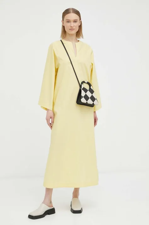 Βαμβακερό φόρεμα By Malene Birger χρώμα: κίτρινο