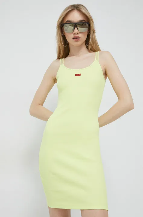 Φόρεμα HUGO χρώμα: κίτρινο
