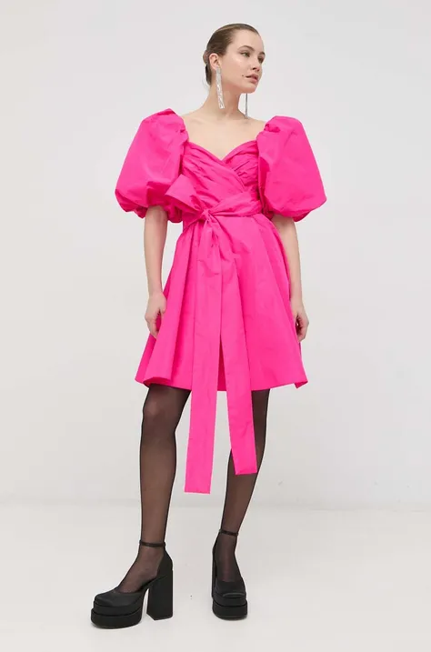 Pinko sukienka kolor fioletowy mini rozkloszowana