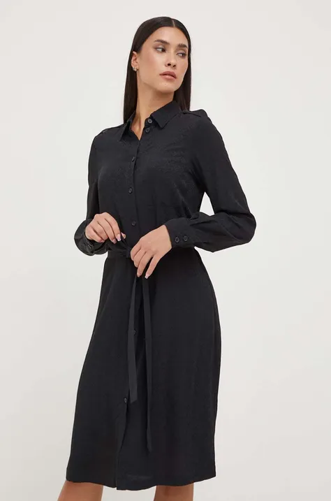 Φόρεμα από συνδιασμό μεταξιού Pinko χρώμα: μαύρο