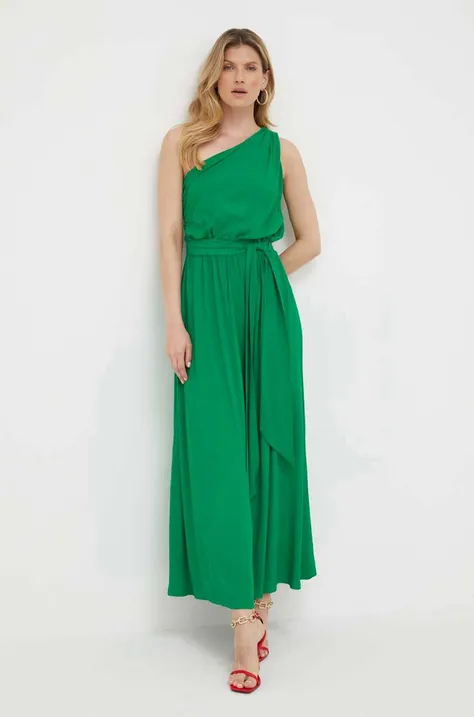 Сукня Pinko колір зелений maxi розкльошена
