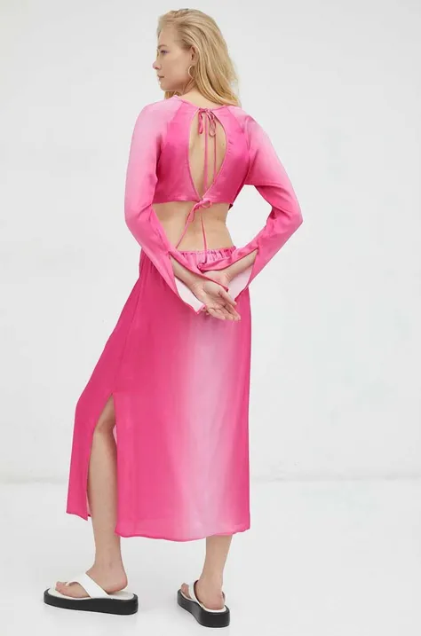 Herskind sukienka kolor fioletowy maxi prosta