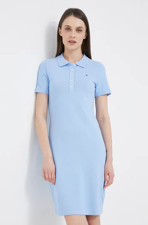 Tommy Hilfiger sukienka kolor niebieski mini dopasowana