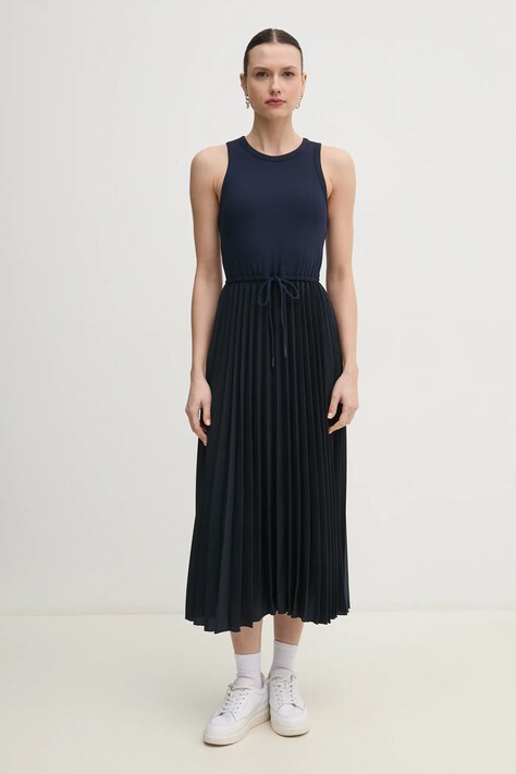 Tommy Hilfiger rochie culoarea bleumarin, midi, evazată