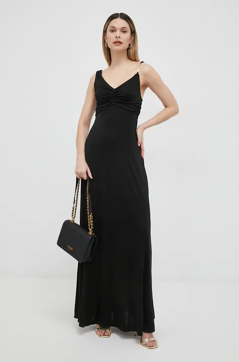 Marciano Guess sukienka kolor czarny maxi rozkloszowana