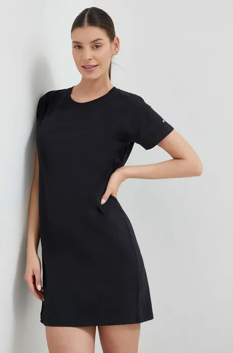 Βαμβακερό φόρεμα Columbia χρώμα: μαύρο